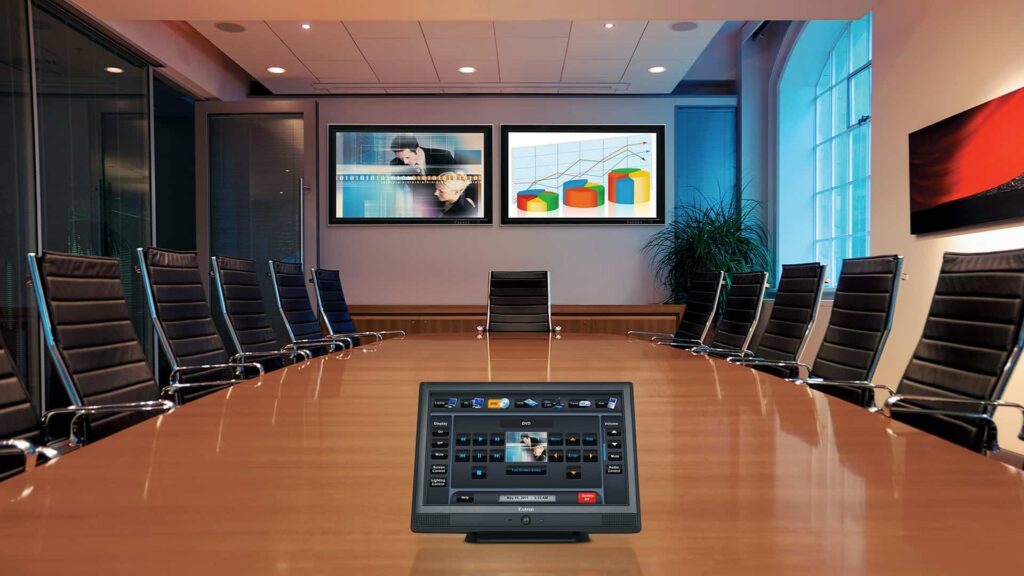 Commercial audiovisual and conferencing system installation